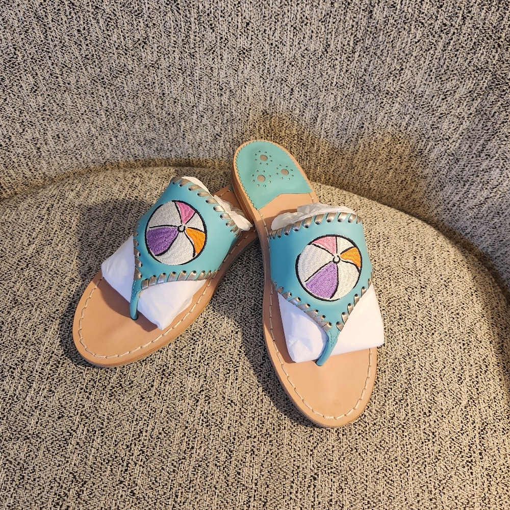Jack Rogers Blue and Purple Sandals Beach-Ready Slip-On